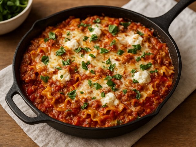 Sausage & Cheese Skillet Lasagna