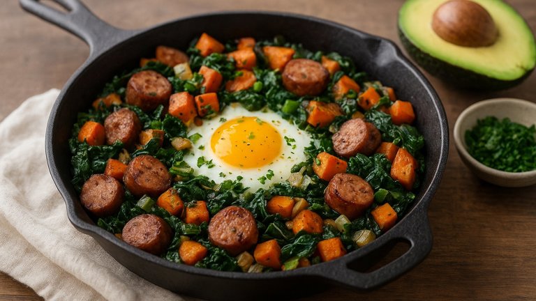 Sausage & Sweet Potato Breakfast Skillet