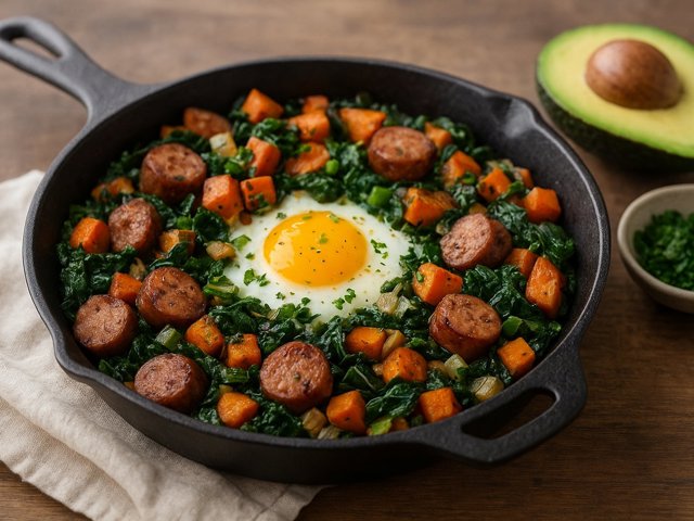 Sausage & Sweet Potato Breakfast Skillet