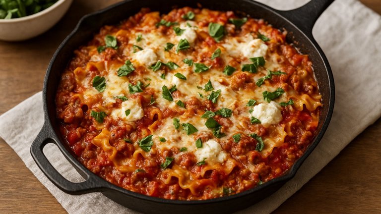Sausage & Cheese Skillet Lasagna