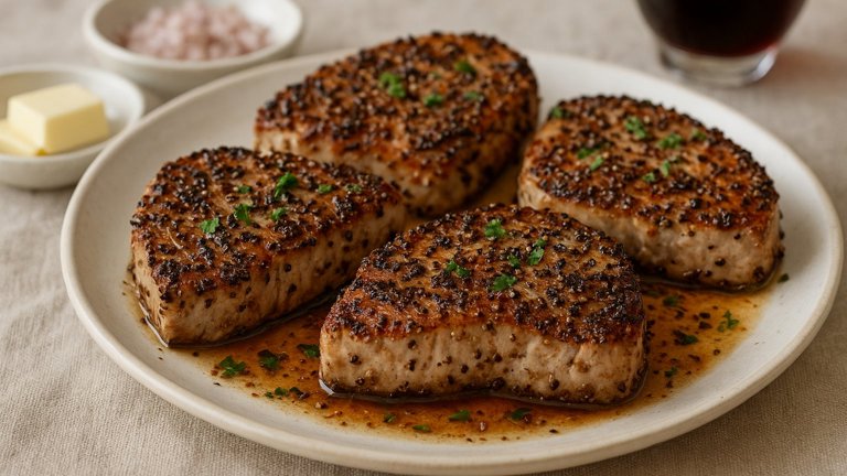Sautéed Pepper-Crusted Fish Steaks