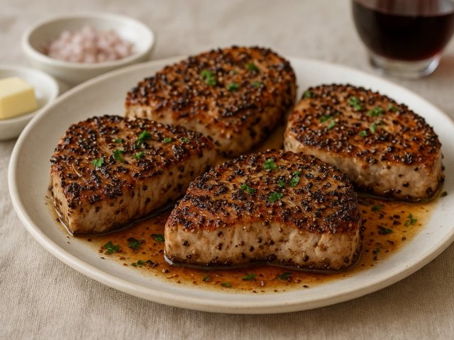 Sautéed Pepper-Crusted Fish Steaks
