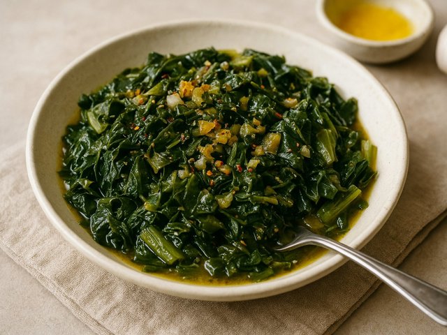 Savory Collard Greens With Niter Kibbeh (Ye’abasha Gomen)
