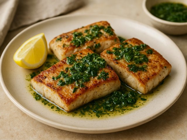 Seared Mahi Mahi with Zesty Basil Butter
