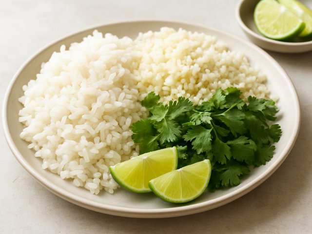 Serving: White Rice, Cauliflower Rice, Cilantro, Lime Wedges&hellip;