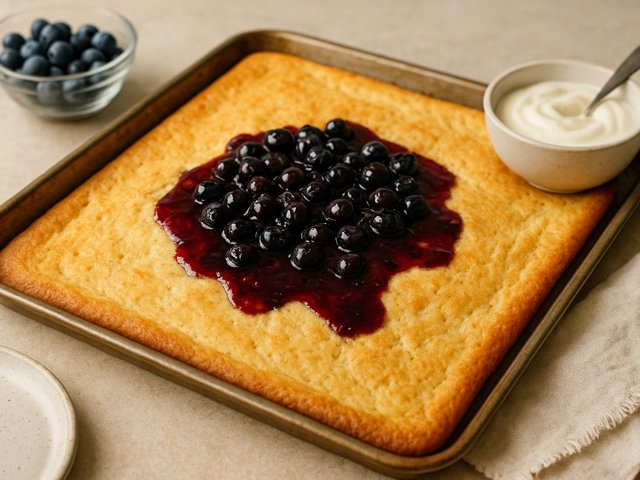 Sheet-Pan Pancake With Blueberry Syrup