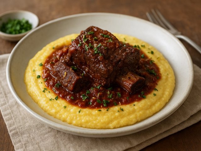 Short Ribs With Creamy Polenta
