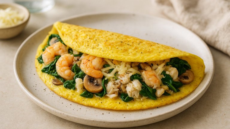 Shrimp and Crab Omelettes