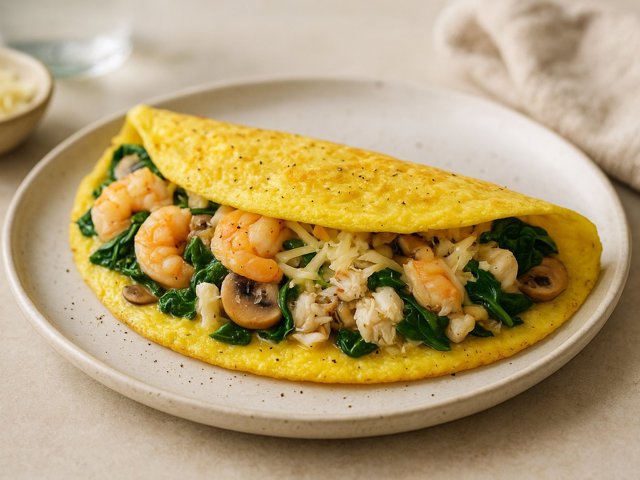 Shrimp And Crab Omelettes