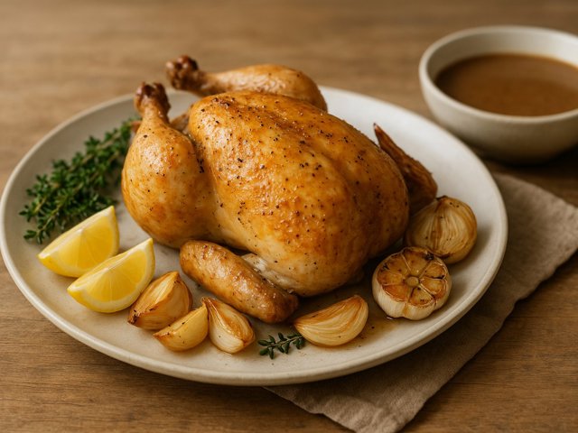 Simple Roast Chicken & Pan Gravy