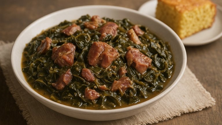 Slow-Cooked Collard Greens WITH HAM HOCK Gravy