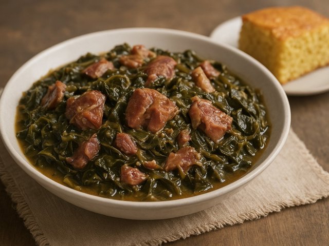 Slow-Cooked Collard Greens With Ham Hock Gravy