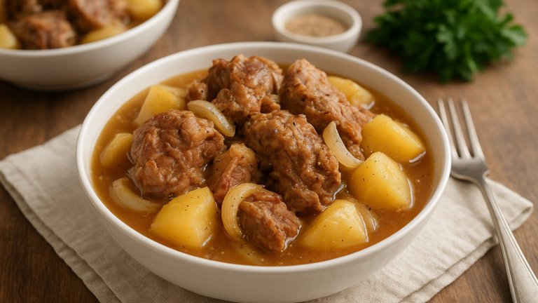 Slow Cooker Neck Bones and Potatoes