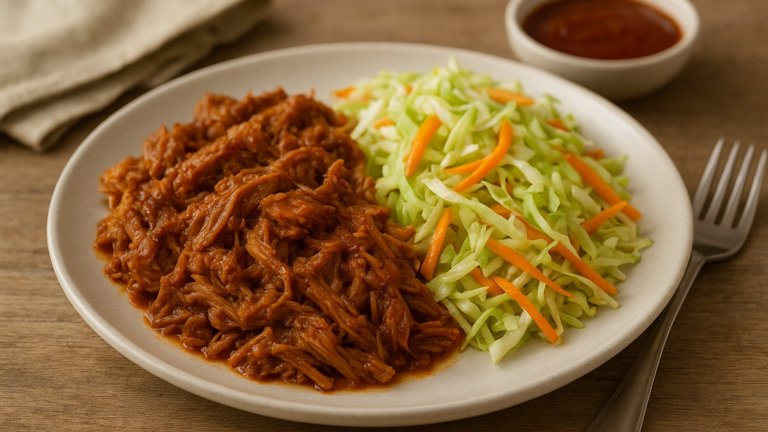 Slow Cooker Pulled Pork With Cabbage Slaw