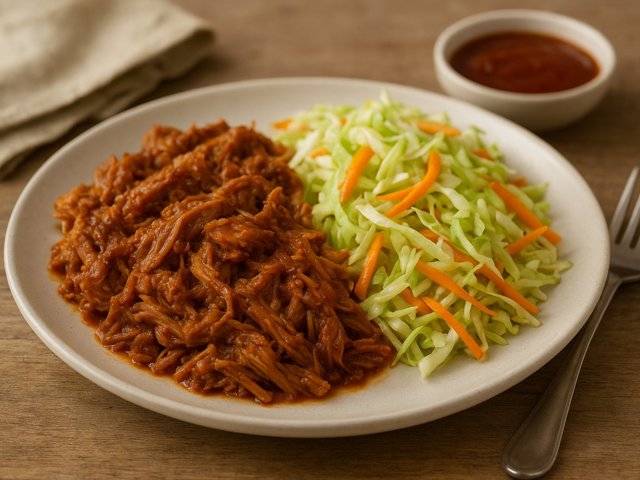 Slow Cooker Pulled Pork With Cabbage Slaw