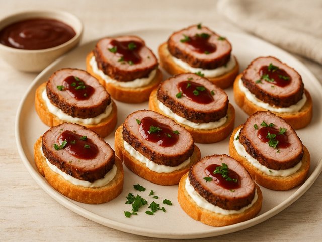Smoked PORK Tenderloin Crostini