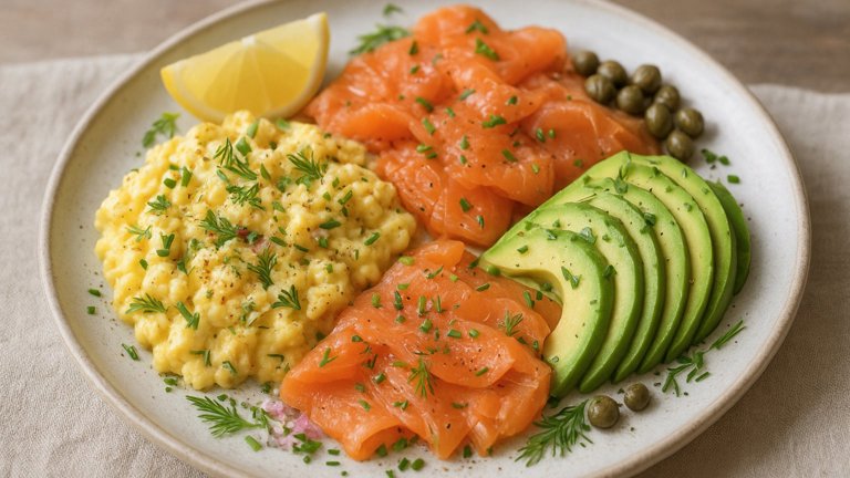 Smoked Salmon & Avocado Breakfast Plate