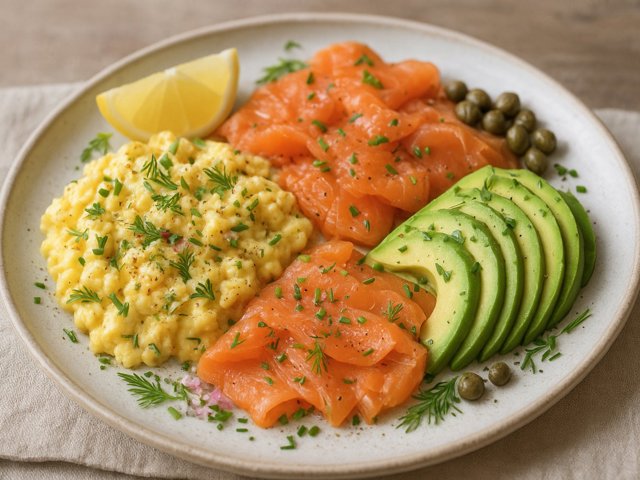 Smoked Salmon & Avocado Breakfast Plate