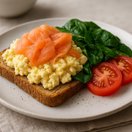 Smoked Salmon Protein Scramble Toast thumbnail
