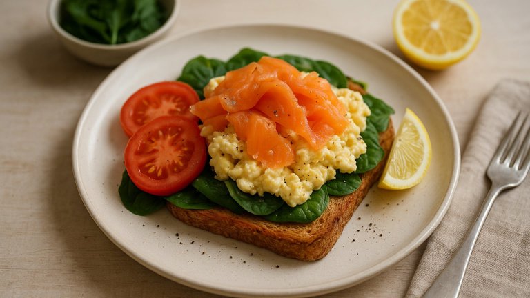 Smoked Salmon Protein Scramble Toast
