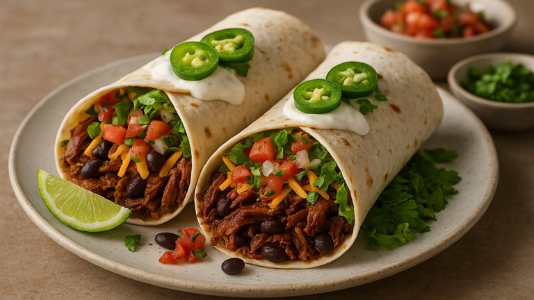Smoky Shredded Beef Burritos