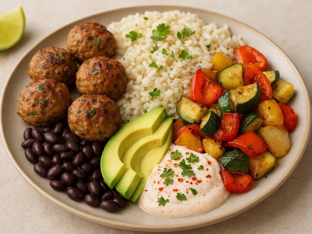 Smoky Turkey Loaded Rice Plate