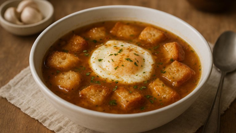 SOPA DE AJO (Garlic AND Bread Soup) (I)