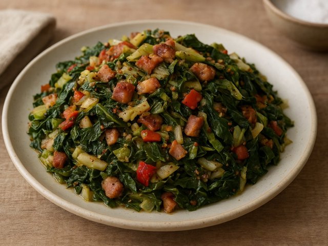 Soulful Cabbage And Collard Greens