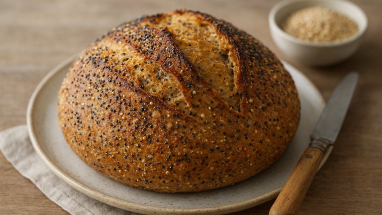 Sourdough Pain Complet With Poppy Seed, Quinoa, And Polenta