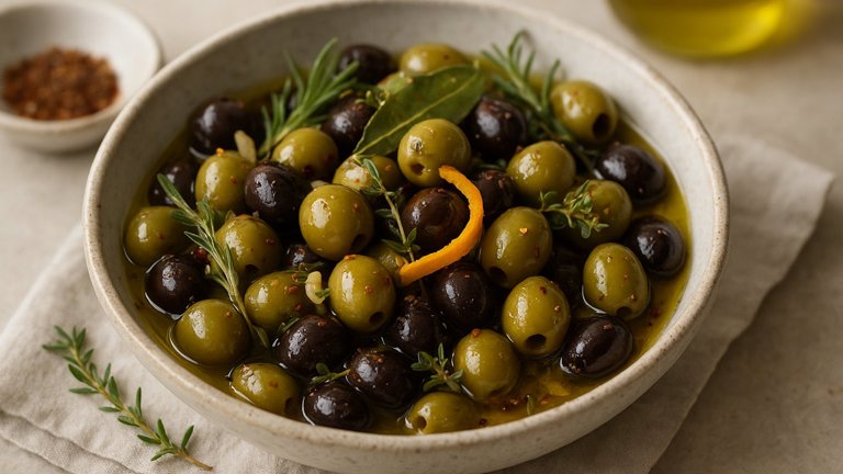 Spanish-Style Marinated Olives