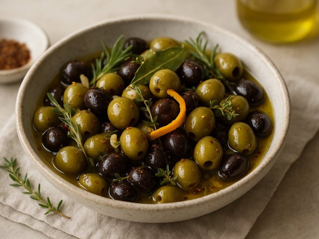 Spanish-Style Marinated Olives