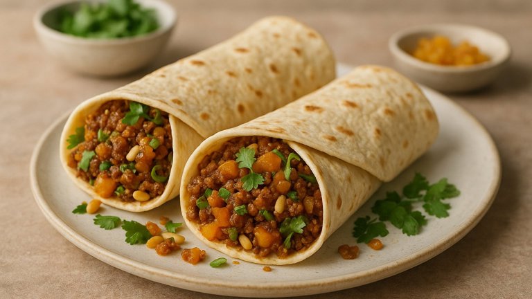 Spiced Lamb And Apricot Wraps