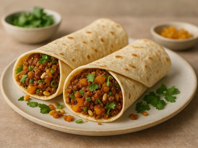 Spiced Lamb And Apricot Wraps