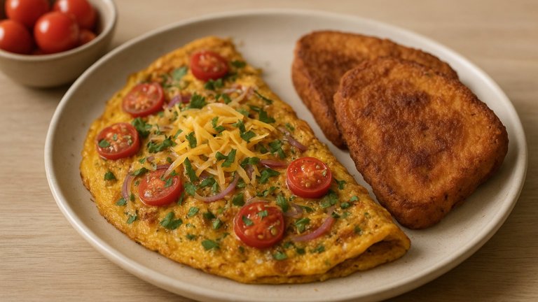 Spiced Omelette With Masala Fried Bread