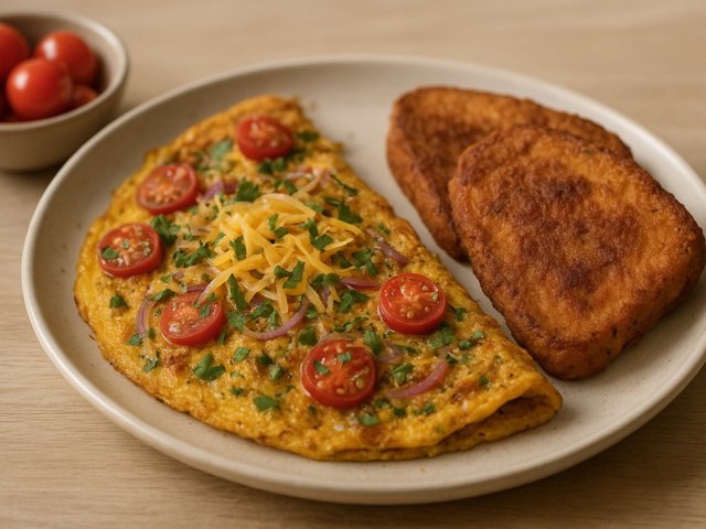 Spiced Omelette With Masala Fried Bread