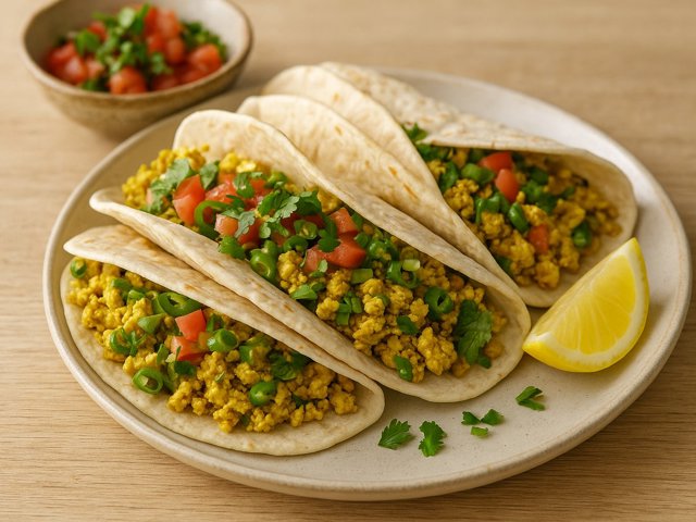 Spiced Scrambled Tofu Wraps