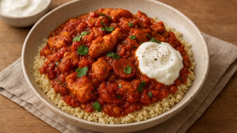 Spicy Chicken And Harissa Ragout With Smoked Chorizo