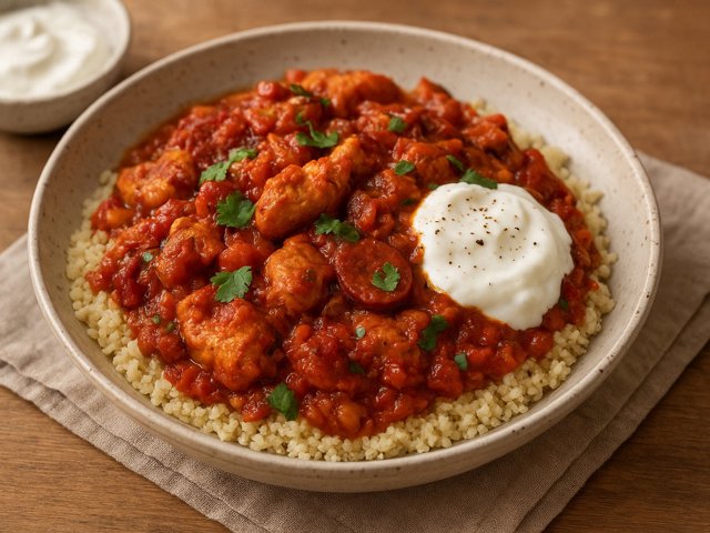 Spicy Chicken And Harissa Ragout With Smoked Chorizo