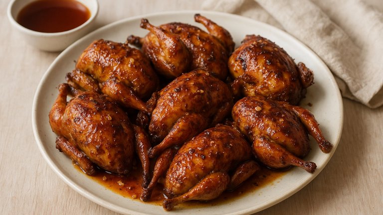 Spicy Maple-Roasted Quail
