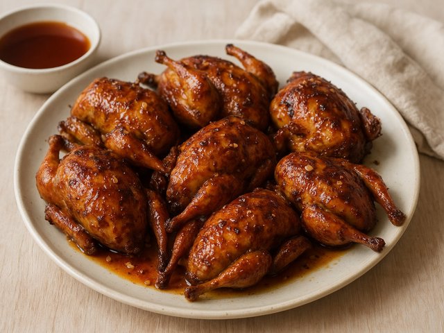Spicy Maple-Roasted Quail
