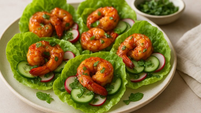 Spicy Shrimp Lettuce Wraps
