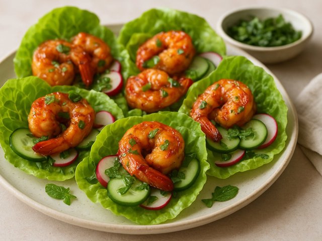 Spicy Shrimp Lettuce Wraps