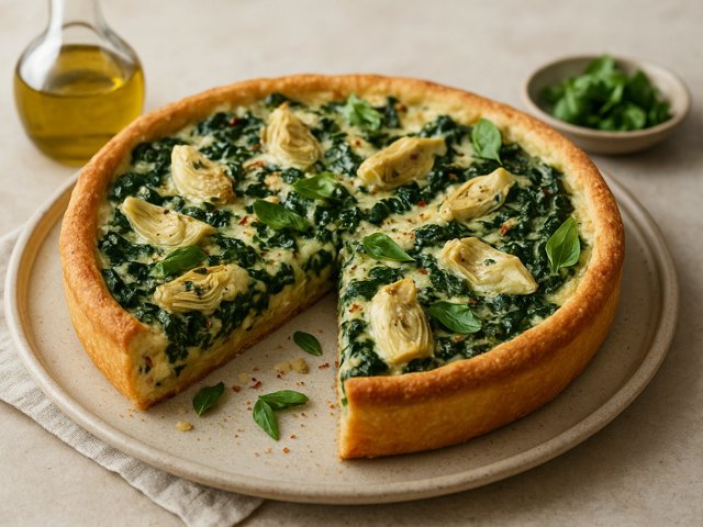 Spinach-Artichoke Deep-Dish Pizza