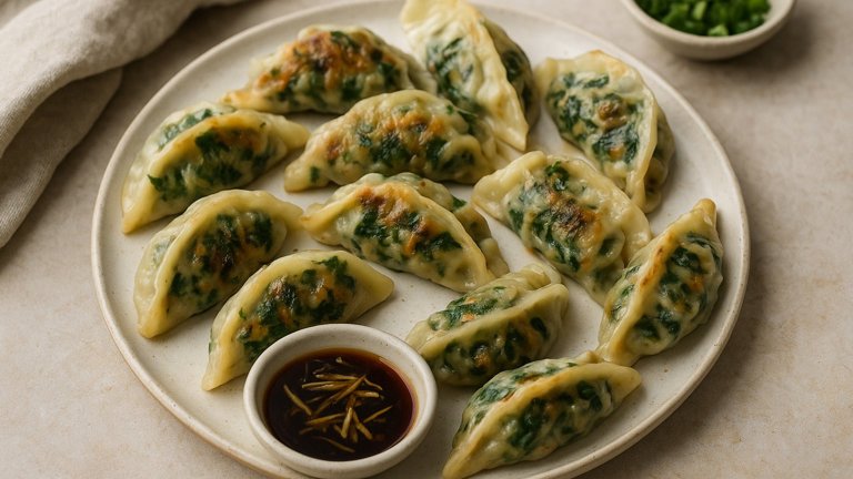 Spinach, Egg, And Shiitake Dumplings