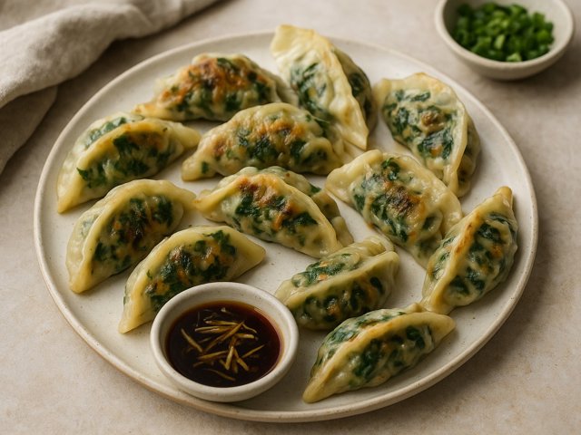 Spinach, Egg, And Shiitake Dumplings