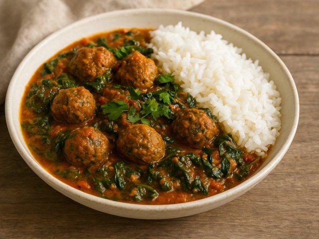 Spinach Meatball Curry