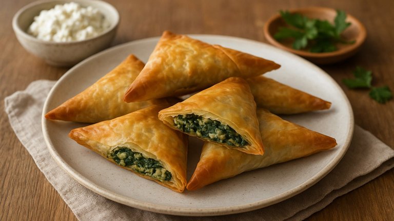 Spinach Or Mushroom Phyllo Triangles