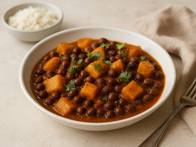 Squash & Black Chickpea Curry