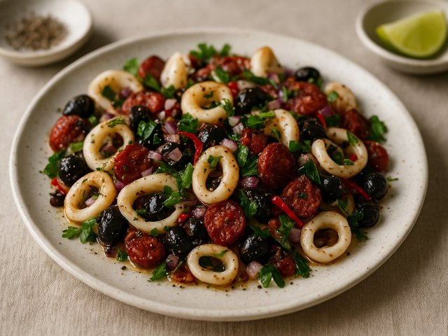 Squid & Chorizo Salad