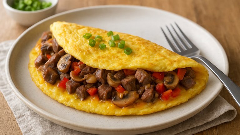 Steak And Cheese Omelette